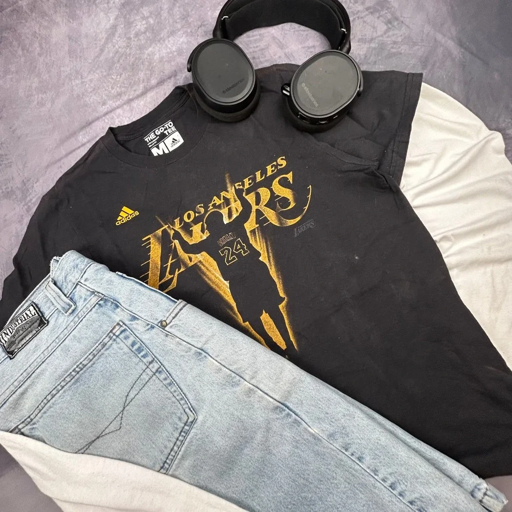 Adidas Los Angeles‎ Lakers Kobe Bryant 24 Graphic T-Shirt Black Gold Mens Medium